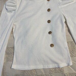 White Button-Detail Women's Top